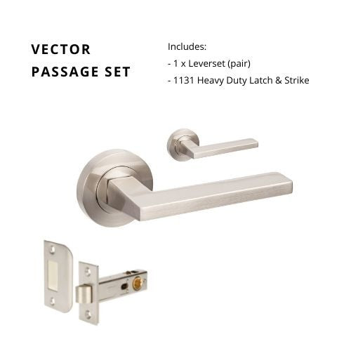 Vector Passage Set, Includes 7106 & 1131 in Brushed Nickel