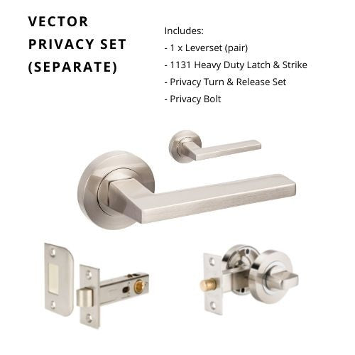 Vector Privacy Set, Includes 7106, 1131 & 7032 in Brushed Nickel