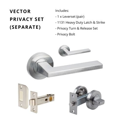 Vector Privacy Set, Includes 7106, 1131 & 7032 in Satin Chrome