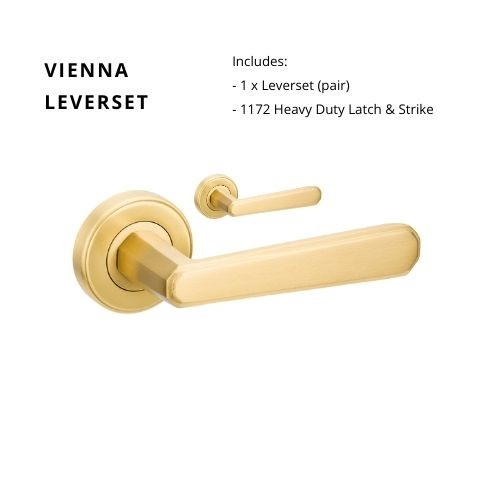 Vienna Lever Set in Satin Brass