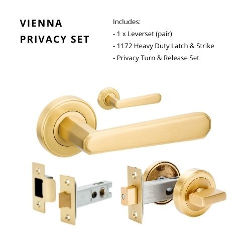 Vienna Privacy Set, Includes 1172 & 9353 Privacy Kit in Satin Brass