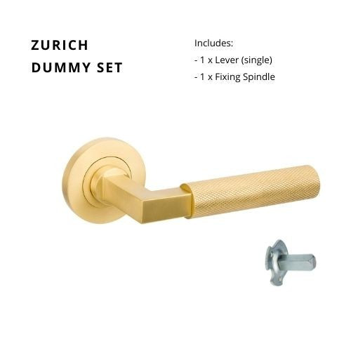 Zurich Dummy Set - Left Hand in Satin Brass