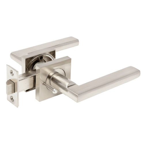 Apex Square Privacy Set, includes Integrated Privacy Latch in Brushed Nickel