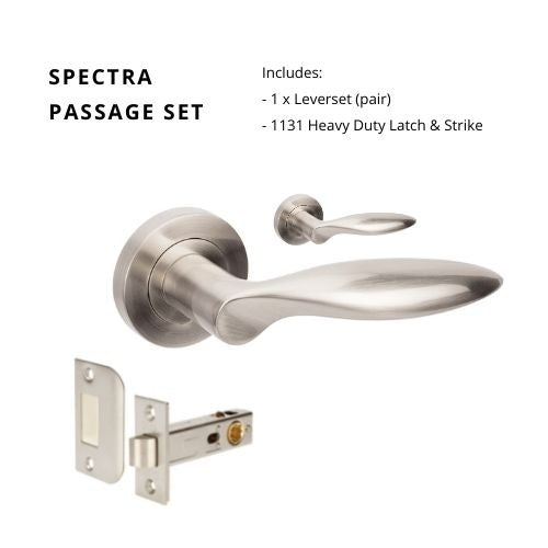 Spectra Passage Set, Includes 7050 & 1131 Latch in Brushed Nickel