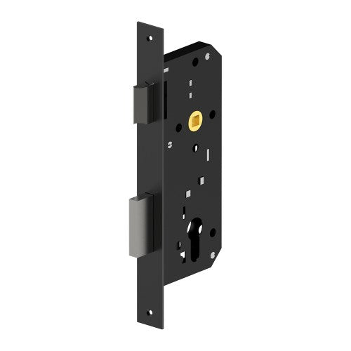 Euro Combination Latch and Dead Lock - 45mm Backset, 85mm Centres in Black