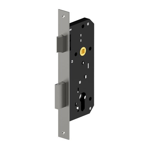 Euro Combination Latch and Dead Lock - 45mm Backset, 85mm Centres in Satin Stainless