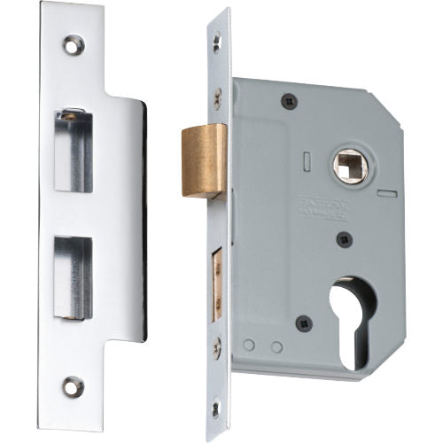 Mortice Lock Euro Chrome Plated CTC47.5mm Backset 46mm in Chrome Plated