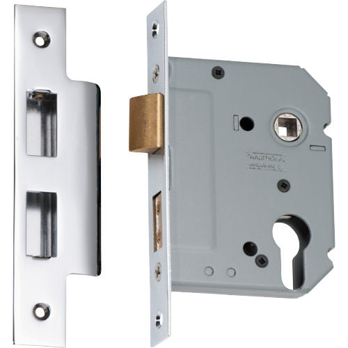 Mortice Lock Euro Chrome Plated CTC47.5mm Backset 57mm in Chrome Plated