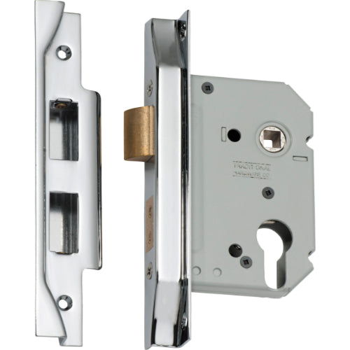Mortice Lock Euro Rebated Chrome Plated CTC47.5mm Backset 57mm in Chrome Plated