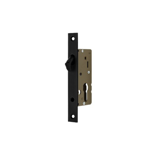 Narrow 30mm Backset Sliding Door Mortice Lock, Case Size 50mm in Black