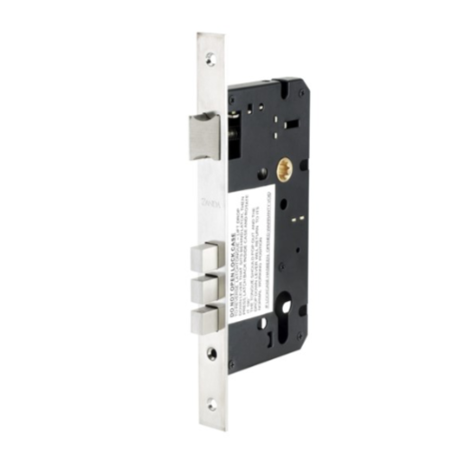 Mortice Lock, Euro Profile - 45mm backset, 71mm Case Size in Satin Stainless
