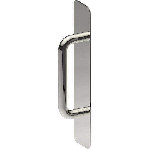 Pull Handle on Plate, Concealed Fix  (300mm x 75mm x 2mm). Pull Handle (150 x 16mm) in Polished Stainless