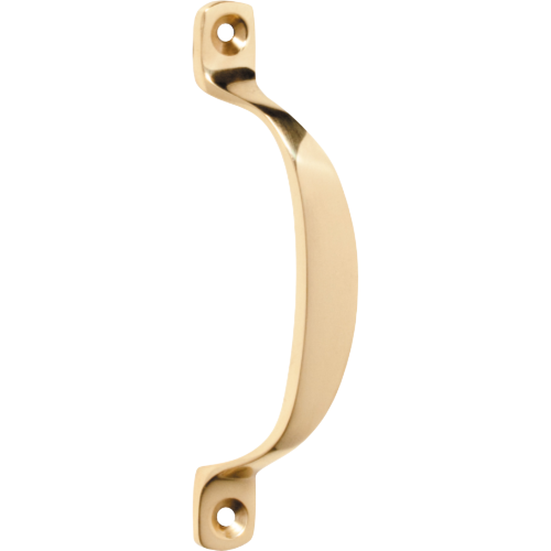 Pull Handle Offset Polished Brass H100xP20mm in Polished Brass