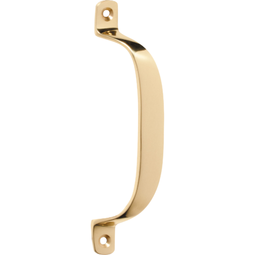 Pull Handle Offset Polished Brass H130xP23mm in Polished Brass