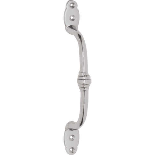 Pull Handle Offset Banded Satin Chrome H180xP41mm in Satin Chrome