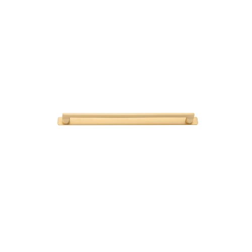 Cabinet Pull Baltimore Brushed Brass L340xW8xP39mm BD20mm CTC320mm With Backplate W365xH24mm T3mm in Brushed Brass