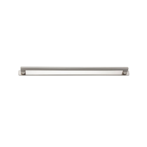 Cabinet Pull Baltimore Satin Nickel L472xW10xP47mm BD22mm CTC450mm With Backplate W495xH26mm T3mm in Satin Nickel