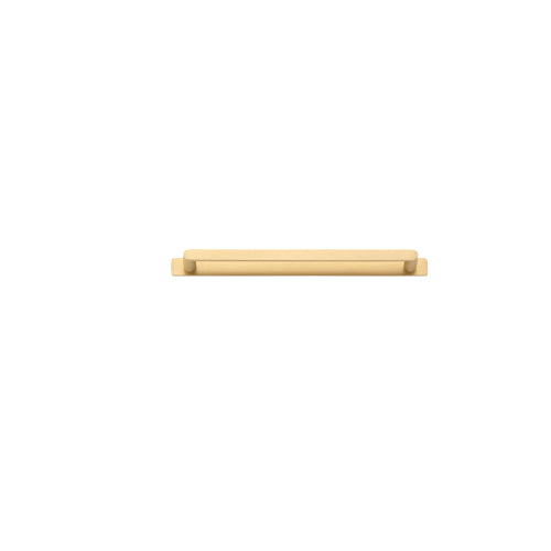 Cabinet Pull Osaka Brushed Brass L271xW15xP33mm BD15mm CTC256mm With Backplate W301xH24mm T3mm in Brushed Brass