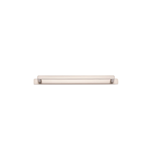 Cabinet Pull Osaka Satin Nickel L271xW15xP33mm BD15mm CTC256mm With Backplate W301xH24mm T3mm in Satin Nickel
