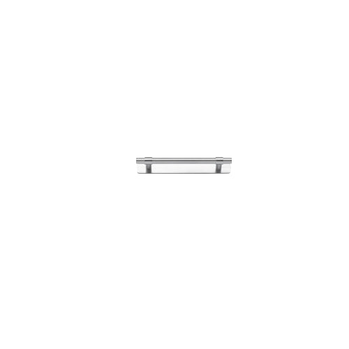 Cabinet Pull Helsinki Brushed Chrome L173xP39mm BD11mm CTC128mm With Backplate W173xH24mm T3mm in Brushed Chrome