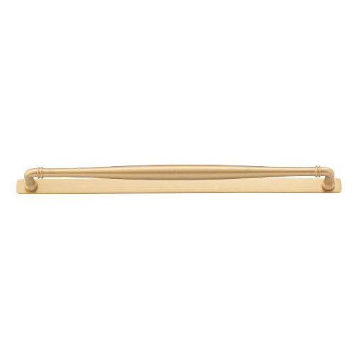 Cabinet Pull Sarlat Brushed Brass L470xP54mm BD20mm CTC450mm With Backplate W495xH26mm T3mm in Brushed Brass