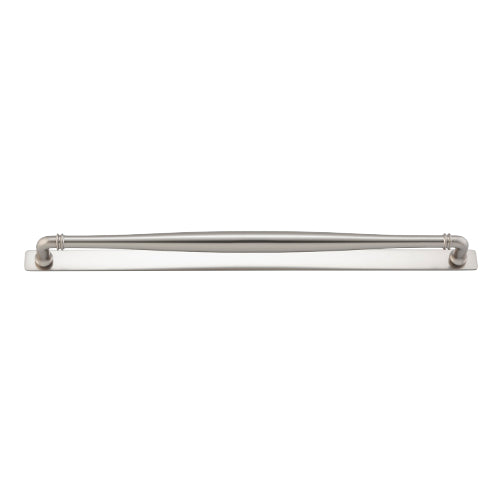 Cabinet Pull Sarlat Satin Nickel L470xP54mm BD20mm CTC450mm With Backplate W495xH26mm T3mm in Satin Nickel