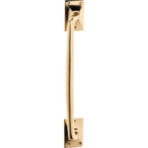 Pull Handle Classic Offset Unlacquered Polished Brass H305xW42xP60mm in Unlacquered Polished Brass