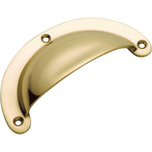 Drawer Pull Classic Large Unlacquered Polished Brass L100xH40mm in Unlacquered Polished Brass