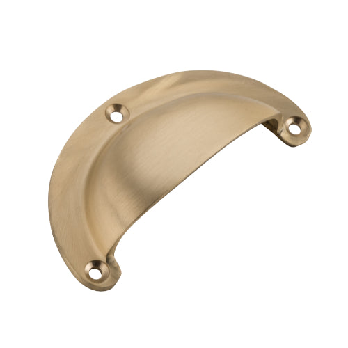 Drawer Pull Classic Large Unlacquered Satin Brass L100xH40mm in Unlacquered Satin Brass
