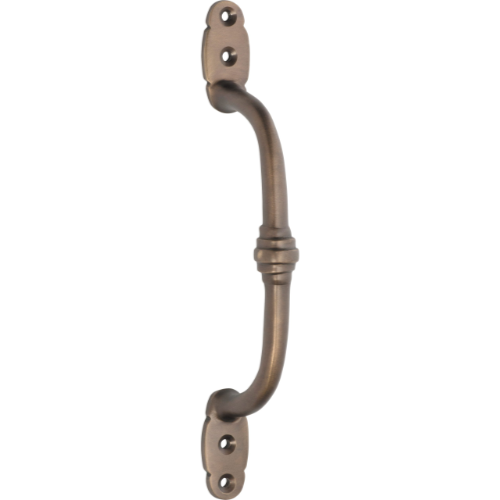 Pull Handle Offset Banded Antique Brass H180xP41mm in Antique Brass