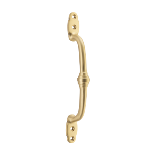 Pull Handle Offset Banded Satin Brass H180xP41mm in Satin Brass