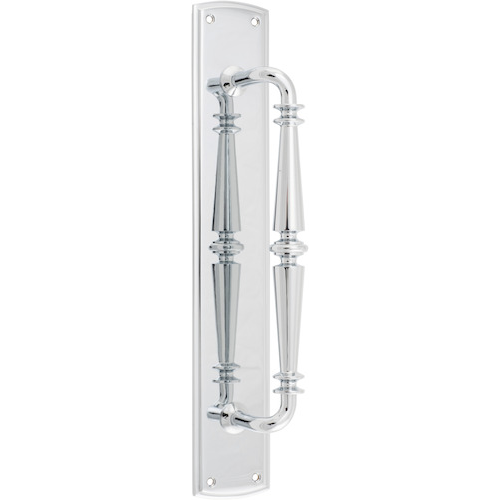Pull Handle Sarlat Backplate Polished Chrome H380xW65xP72mm in Polished Chrome
