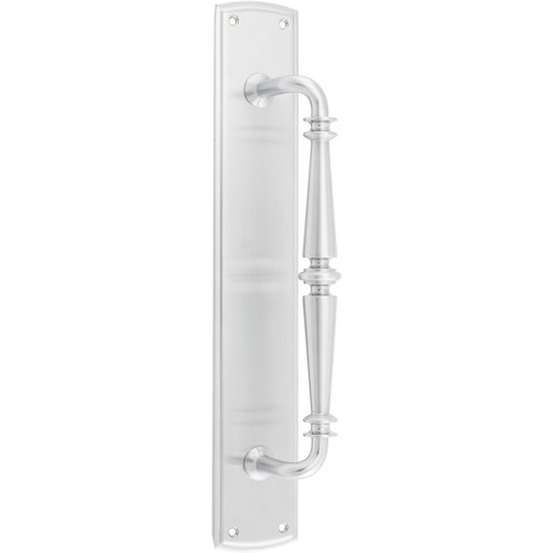 Pull Handle Sarlat Backplate Brushed Chrome H380xW65xP72mm in Brushed Chrome
