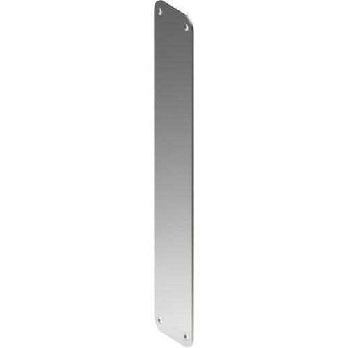Radius Corner Push Plate, Visible Fix (300mm x 75mm x 2mm) in Satin Stainless