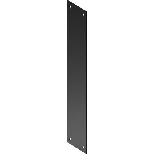 Square Corner Push Plate, Visible Fix (300mm x 75mm x 2mm) in Black