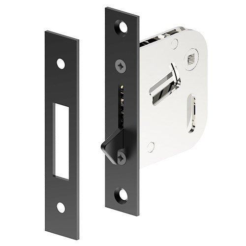 Sliding Door Privacy Latch. 46mm backset. 4.5mm Spindle in Black