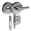 Complete Privacy Set inc. Disability Thumb Turn and Indicating Emergency Release on Ø52mm Rose  (Concealed Fix), Universal Spindle and Sliding Door Hook Bolt in Polished Stainless