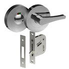 Complete Privacy Set inc. Disability Thumb Turn and Indicating Emergency Release on Ø52mm Rose  (Concealed Fix), Universal Spindle and Sliding Door Hook Bolt in Polished Stainless Steel