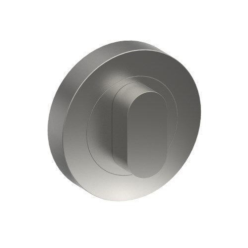Thumb Turn on Ø52mm Rose. Universal Spindle (Two Part, Concealed Fix.) in Satin Stainless