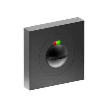 Indicating Emergency Release on Square 52mm x 52mm Rose. (Two Part, Concealed Fix.)  4.5mm x 4.5mm Square Spindle. in Black