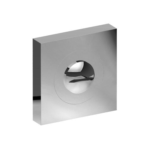 Emergency Release on Square 52mm x 52mm Rose. (Two Part, Concealed Fix.) 4.5mm x 4.5mm Square Spindle. in Polished Stainless Steel