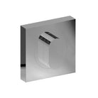 Thumb turn on 52mm square rose from Style Finish Doorware, showing a polished brass finish and easy-to-use locking mechanism.