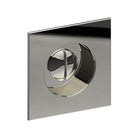 Square, Sliding Door, Flush Pull Handle with Emergency Release (Single). Solid Stainless Steel. 65mm x 65mm (face) 50mm dia (rear). Invisible Fix (no screw holes) in Polished Stainless Steel