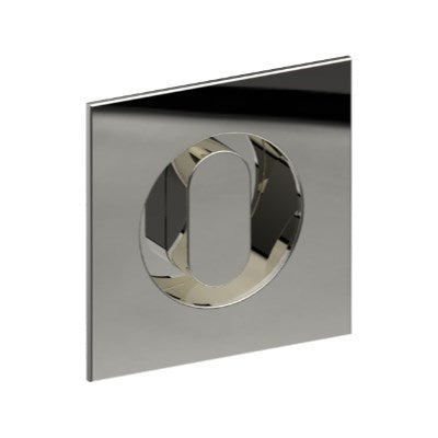 Square, Sliding Door, Flush Pull Handle with Privacy Turn (Single). Solid Stainless Steel. 65mm x 65mm (face) 50mm dia (rear). Invisible Fix (no screw holes) in Polished Stainless