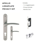 Apollo Longplate Privacy Set, Includes 1143 & 1128 Privacy Turn in Satin Chrome