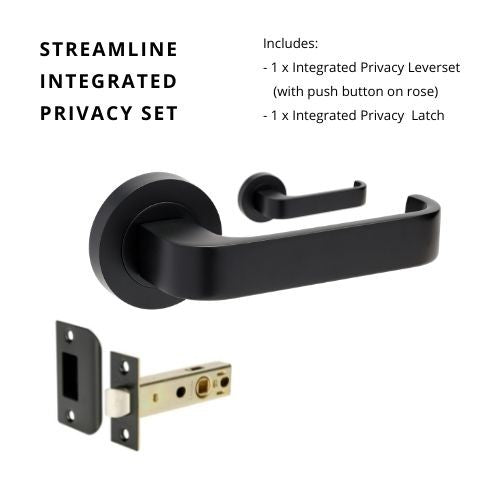 Streamline Privacy Set, Includes Integrated Privacy Latch in Black