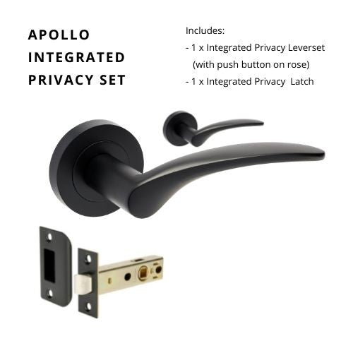 Apollo Privacy Set, Includes Integrated Privacy Latch in Black