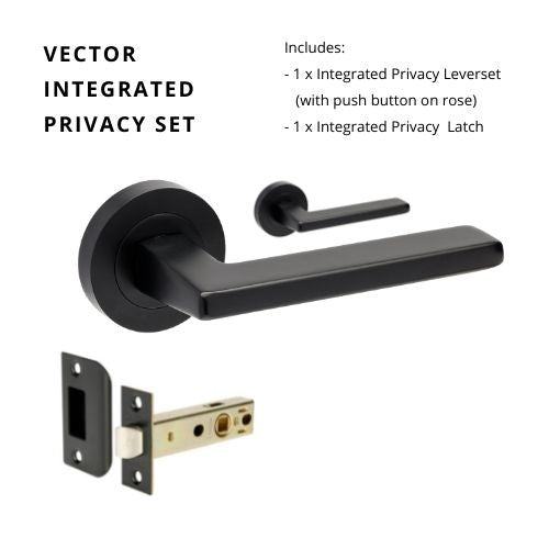Vector Privacy Set, Includes Integrated Privacy Latch in Black