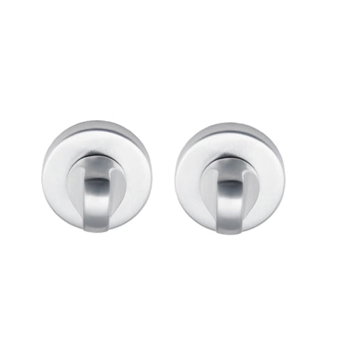 Turn On 46mm Round Rose x 2 - 8mm Spindle in Satin Chrome