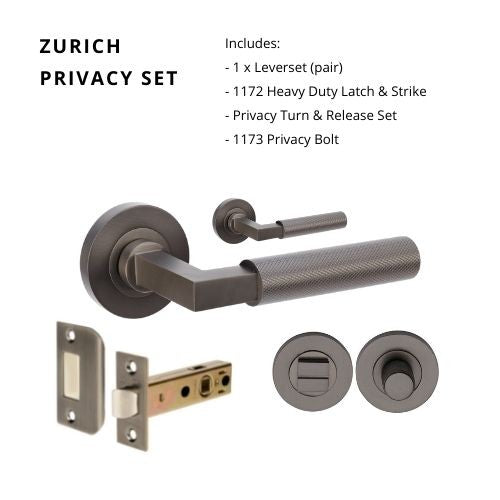 Zurich Privacy Set, Includes 1172 & 9348 Privacy Kit in Graphite Nickel